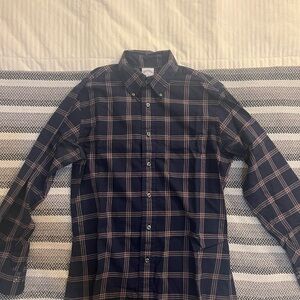 Brooks Brothers Slim Fit Navy Plaid Shirt